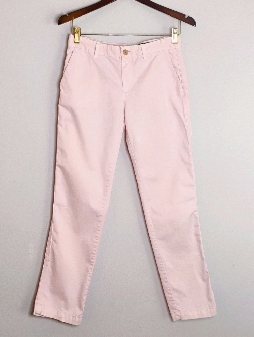 Gap Chino Pants Flat Front Twill Stripe Pale Pink Pants Size 0